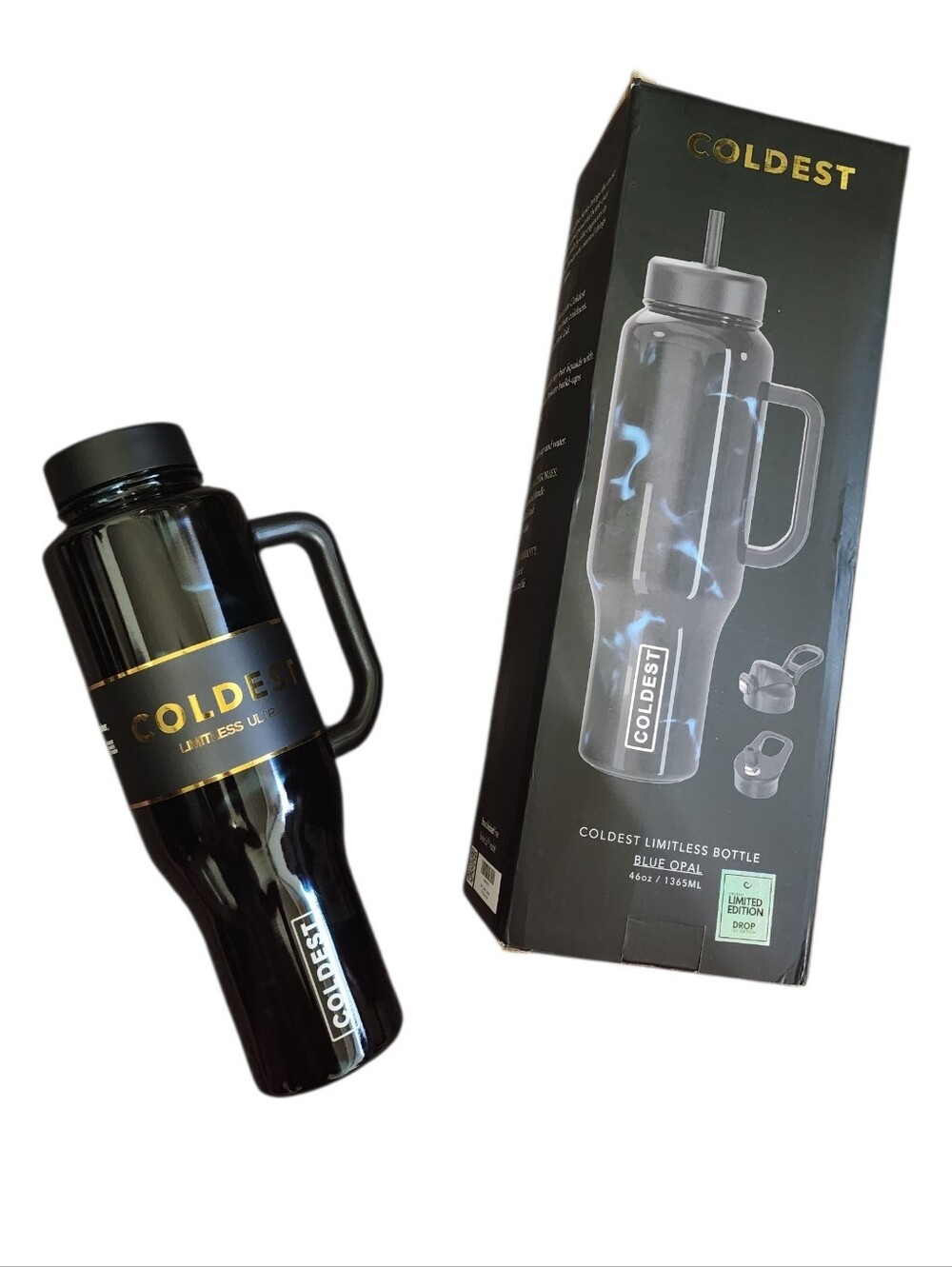 COLDEST LIMITLESS BOTTLE BLUE OPAL 46OZ LIMITED EDITION NWT